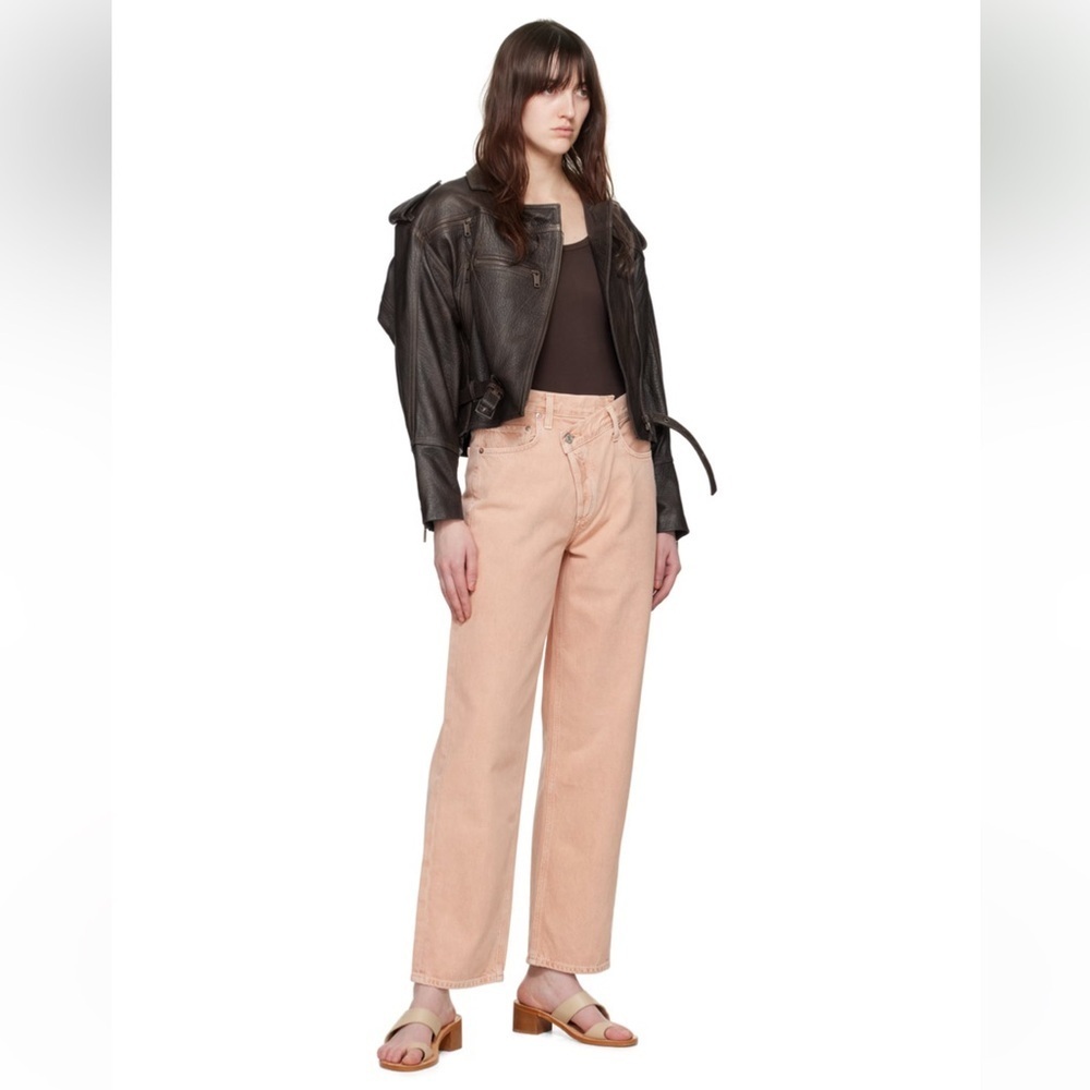 New AGOLDE Criss Cross Upsized Jean Pink Salt Size 28